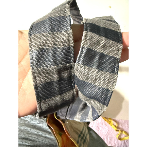 Handmade Vintage Tote Bag Punk Patch Indie Womens Brown Olive Oranges Interior - Picture 8 of 9